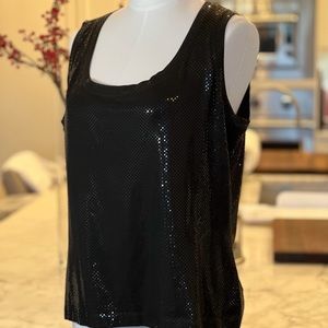 ST. JOHN Caviar Sequin Black Shell. Size XL